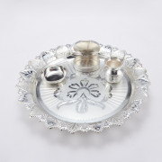 Silver Plated  designer Pooja Thali