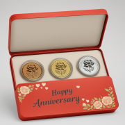 Happy Anniversary Silver Coin Set